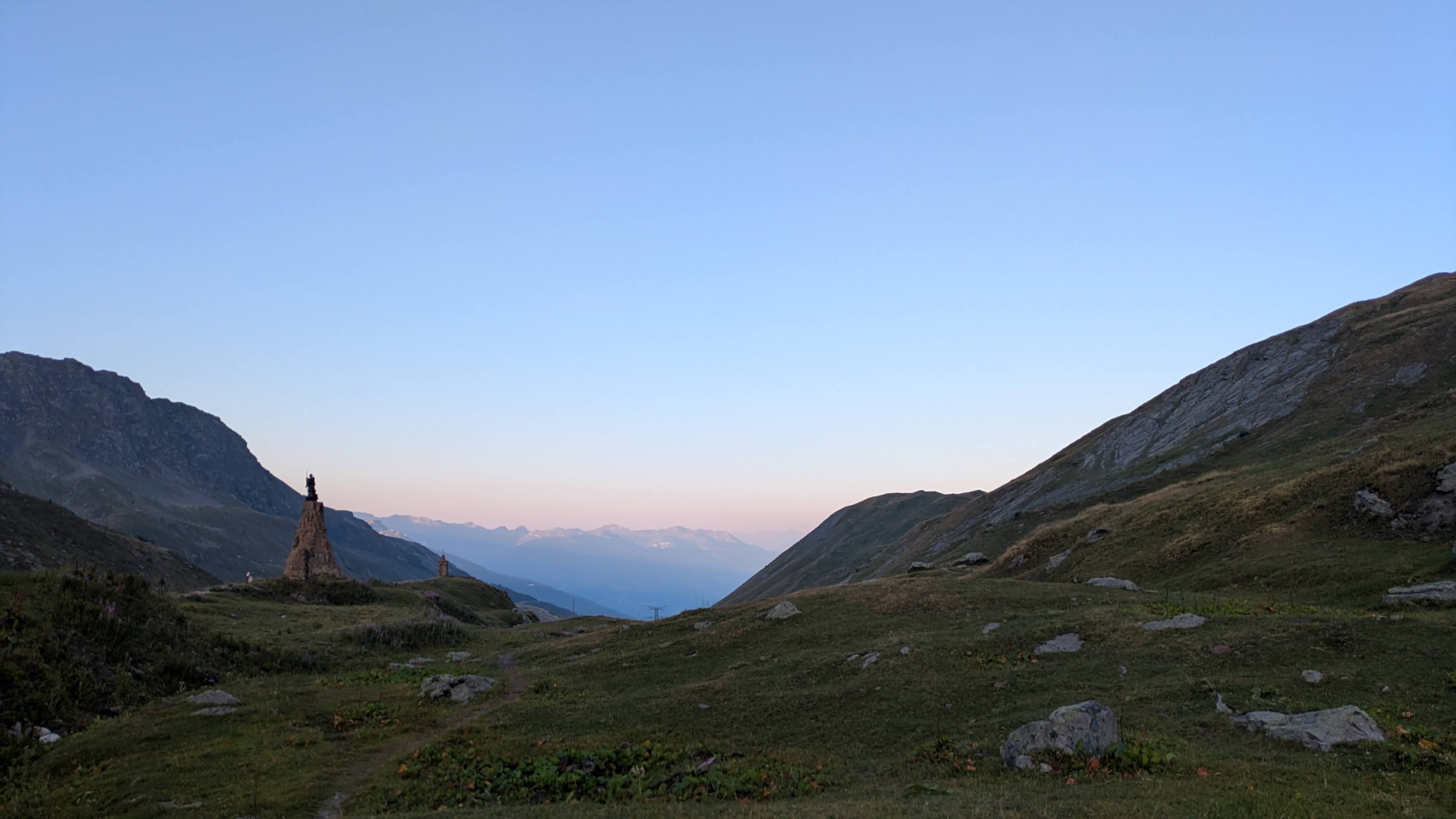 view backward from the Col